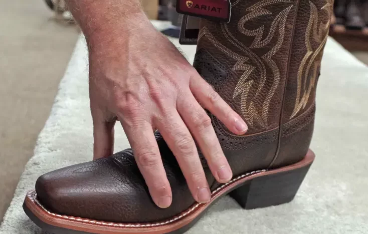 size-up of cowboy boots